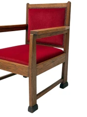 1920s Art Deco Lounge Chairs by Architect Schubad, Solid Oak & Velvet